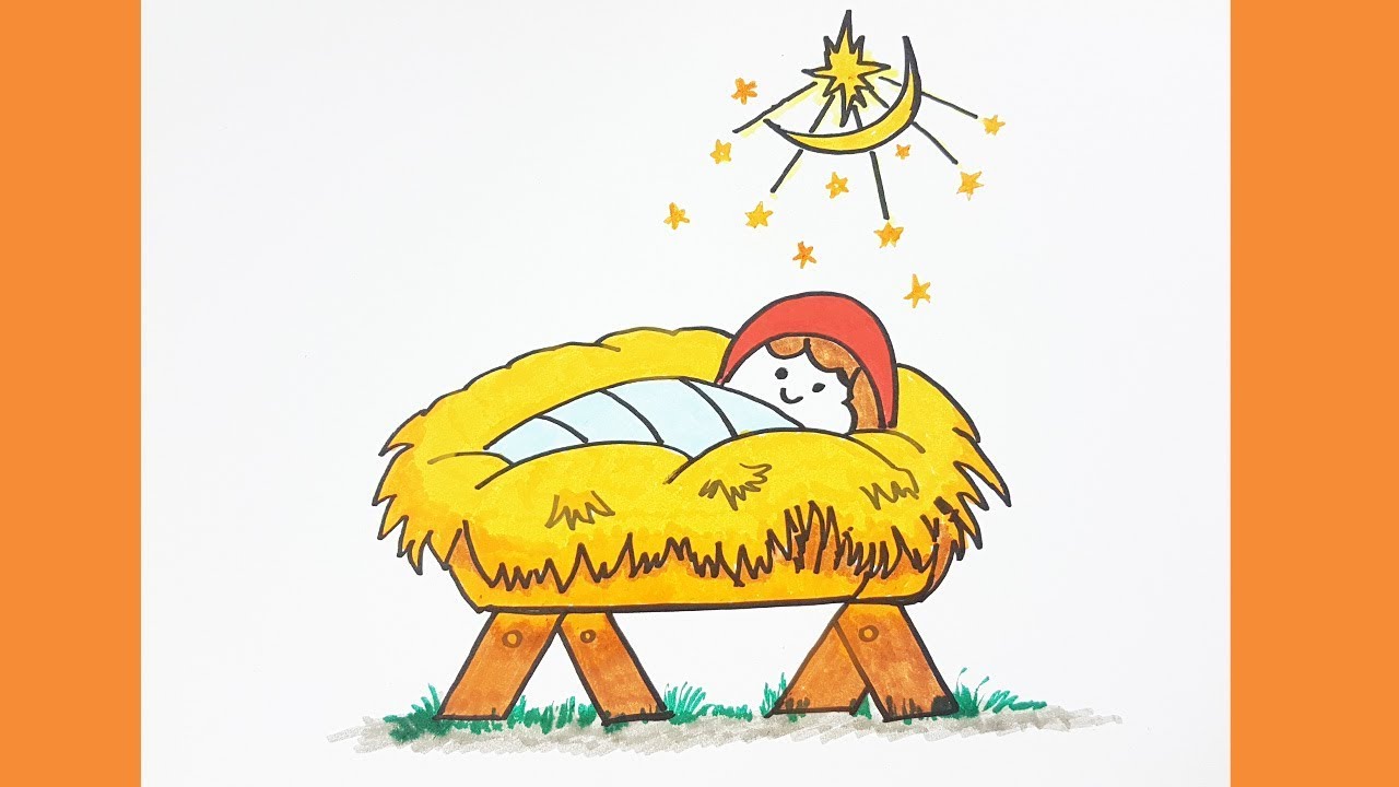 1280x720 How To Draw Baby Jesus Easy Color For Kids - Jesus Drawing For Kids
