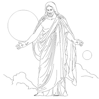 320x320 Jesus Christ Ascension Coloring Pages And Line Art Drawing Images - Jesus Drawing For Kids