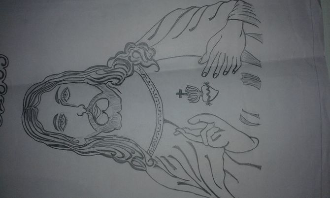 670x402 How To Draw Jesus Steps - Jesus Drawing Images