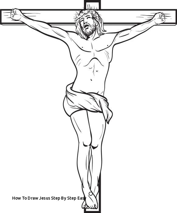 583x700 How To Draw Jesus Step - Jesus Drawing Images