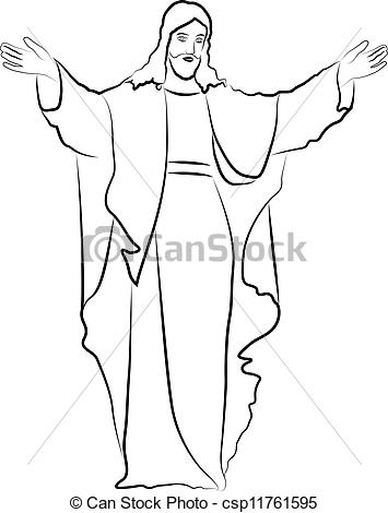 355x470 Huge Collection Of 'jesus Line Drawing' Download More Than - Jesus Drawing Step By Step