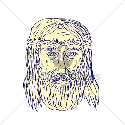 500x500 Jesus Face Drawing Simple Miltonbarbarosh - Jesus Drawing Step By Step