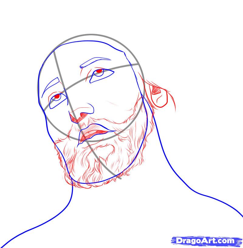 800x815 Step How To Draw Jesus - Jesus Drawing Step By Step