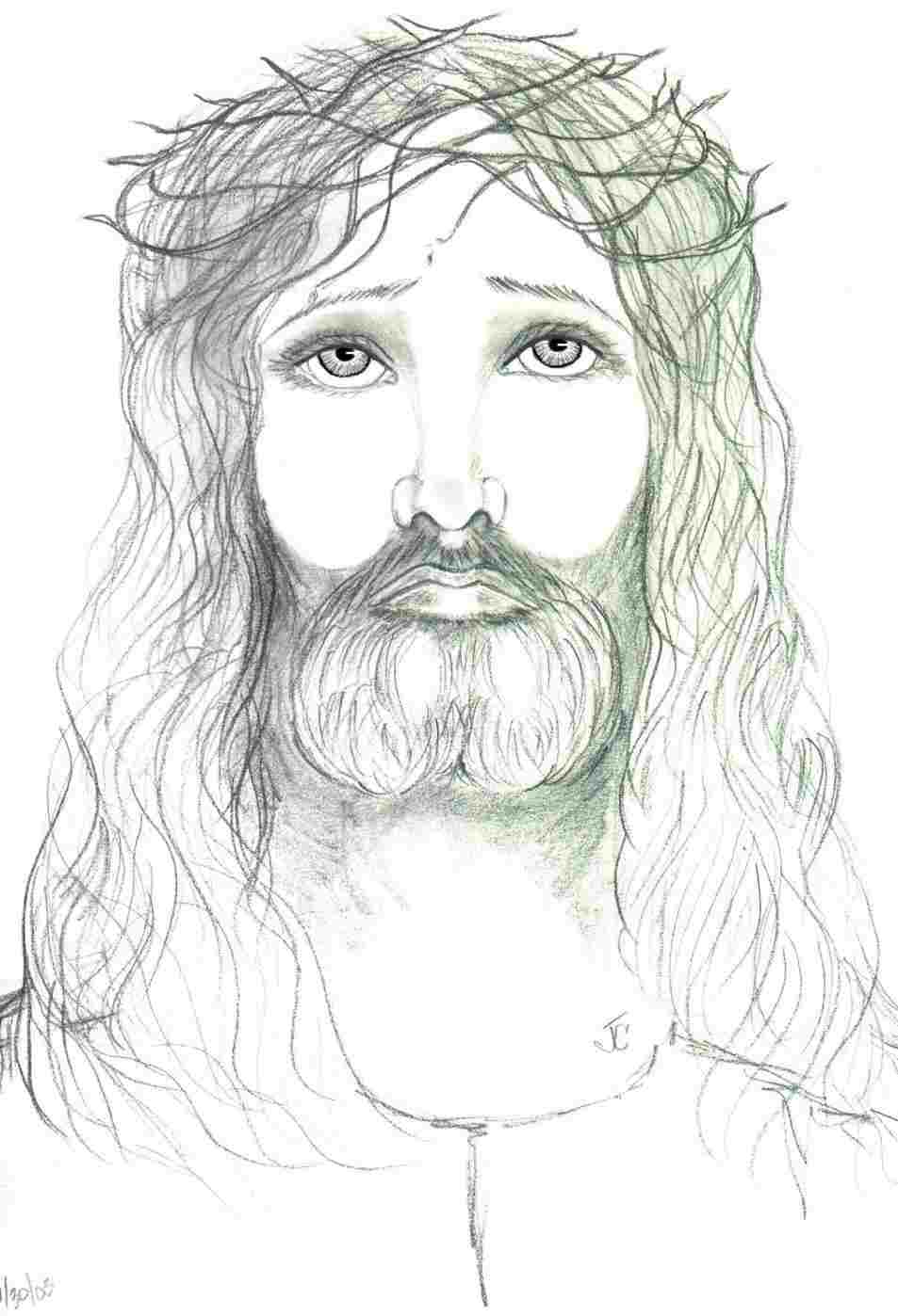 953x1398 Clipart Rhclipartlibrarycom The Cross Pictures How To Draw Step - Jesus Drawing Step By Step
