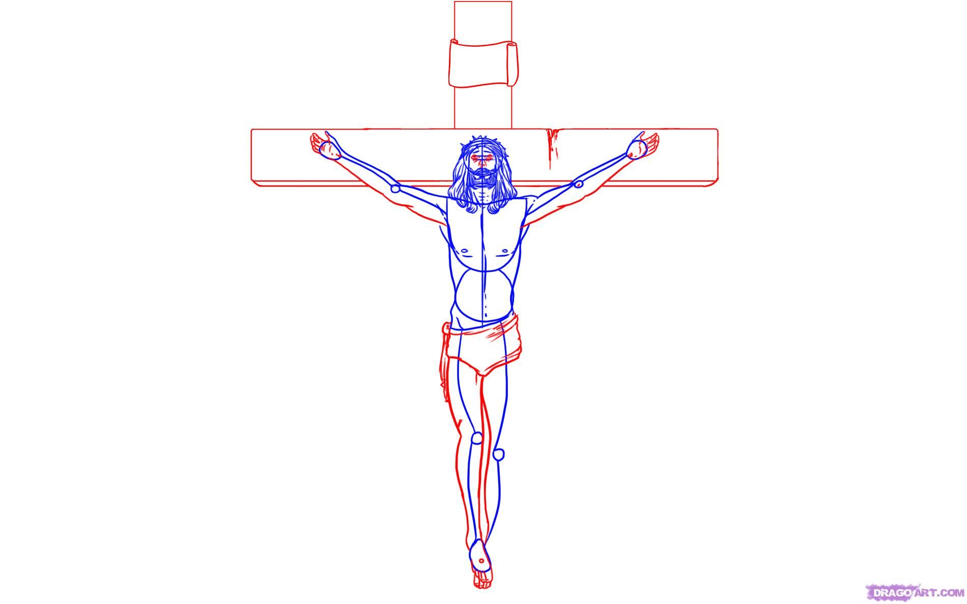 1900x1188 Jesus On The Cross Pictures How To Draw Jesus On The Cross Step - Jesus Drawing Step By Step