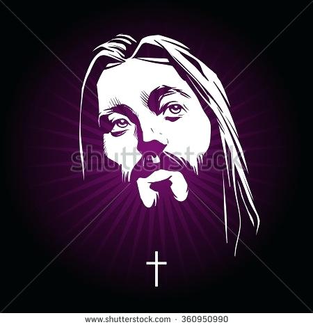 450x470 Jesus Face Drawing Religion Catholic Cross Sign Holy Christian - Jesus Face Drawing