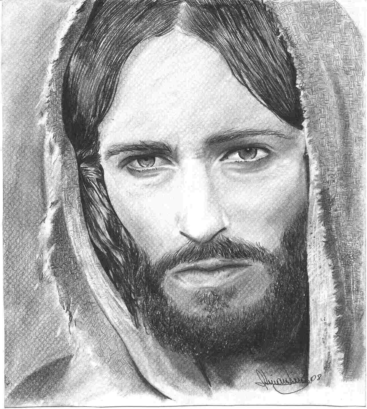 Jesus Face Drawing at PaintingValley.com | Explore collection of Jesus ...