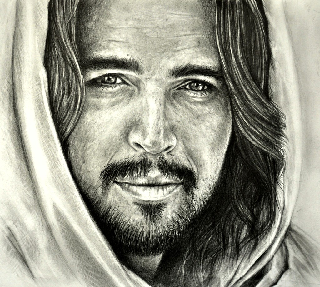 1024x919 Pencil Drawing Of Jesus Drawings - Jesus Face Pencil Drawing