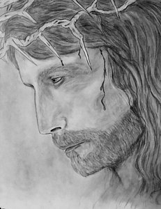 231x300 Pencil Drawing Of Jesus Art Fine Art America - Jesus Face Pencil Drawing