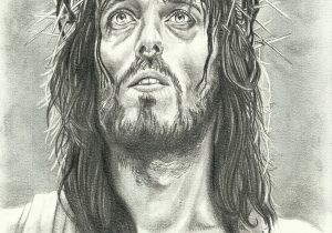 300x210 Pencil Drawings Of Jesus Download - Jesus Face Pencil Drawing