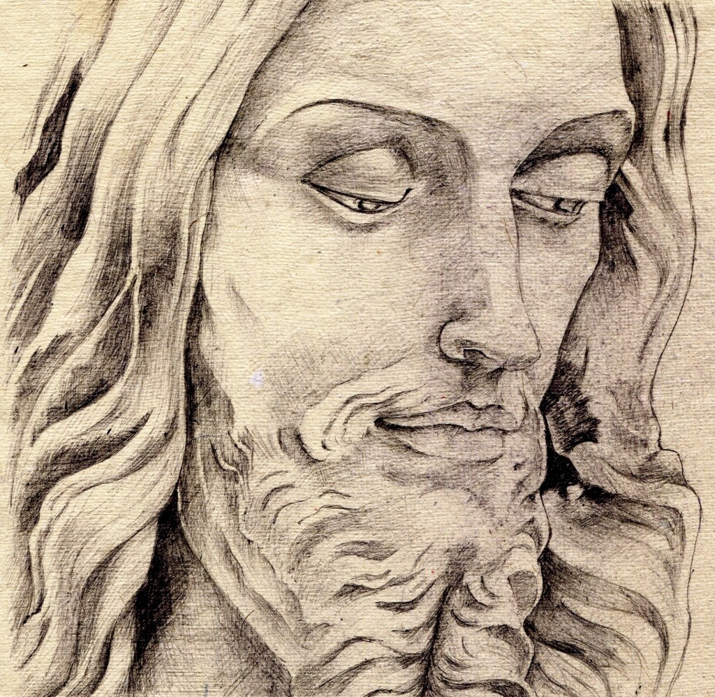 1024x998 Pencil Jesus Drawing Easy - Jesus Face Pencil Drawing