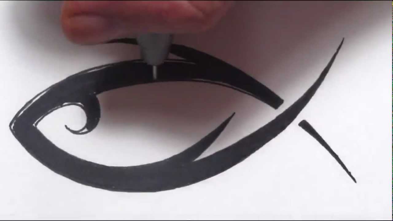 1280x720 Drawing A Jesus Fish - Jesus Fish Drawings