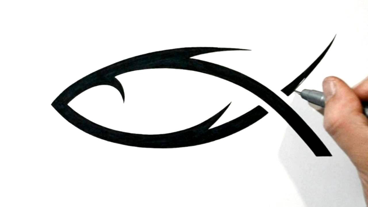 1280x720 How To Draw A Christian Jesus Fish Symbol - Jesus Fish Drawings