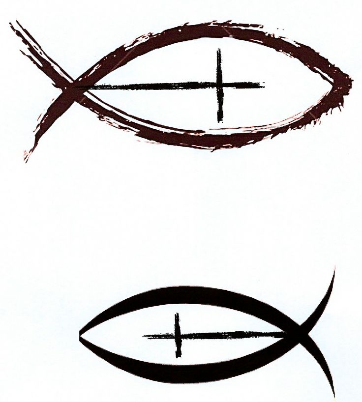 736x818 Jesus Fish And Cross Tattoo Design - Jesus Fish Drawings