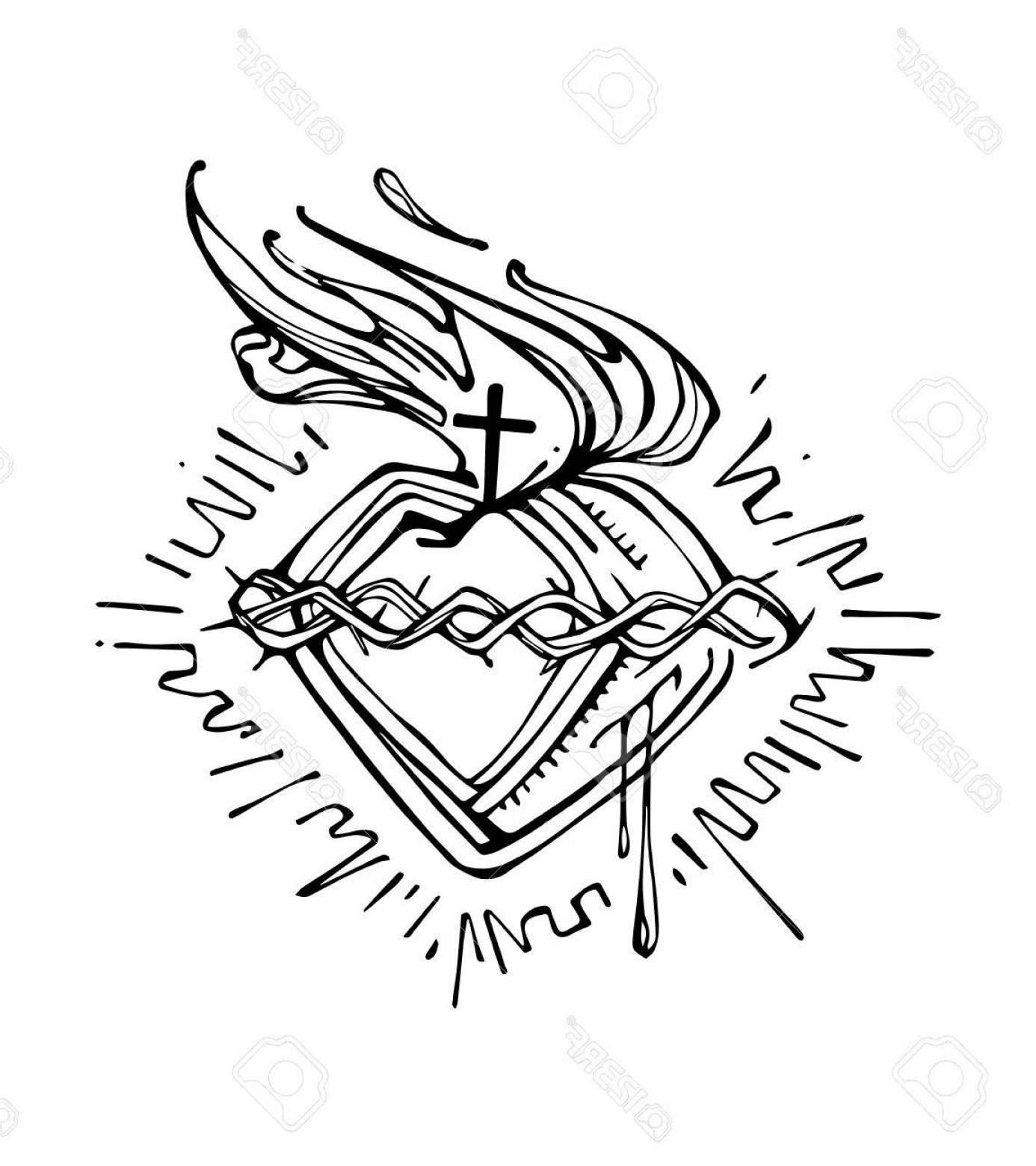 1386x1560 Photostock Vector Hand Drawn Vector Illustration Or Drawing - Jesus Hands Drawing