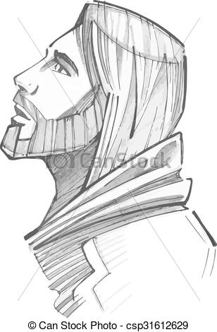 308x470 Praying Jesus Hand Drawn Vector Illustration Or Drawing Of Jesus - Jesus Hands Drawing