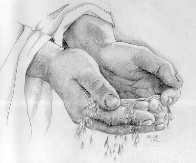 400x332 Draing Of Jesus Friend Asked Me To Do A Drawing For Her - Jesus Hands Drawing