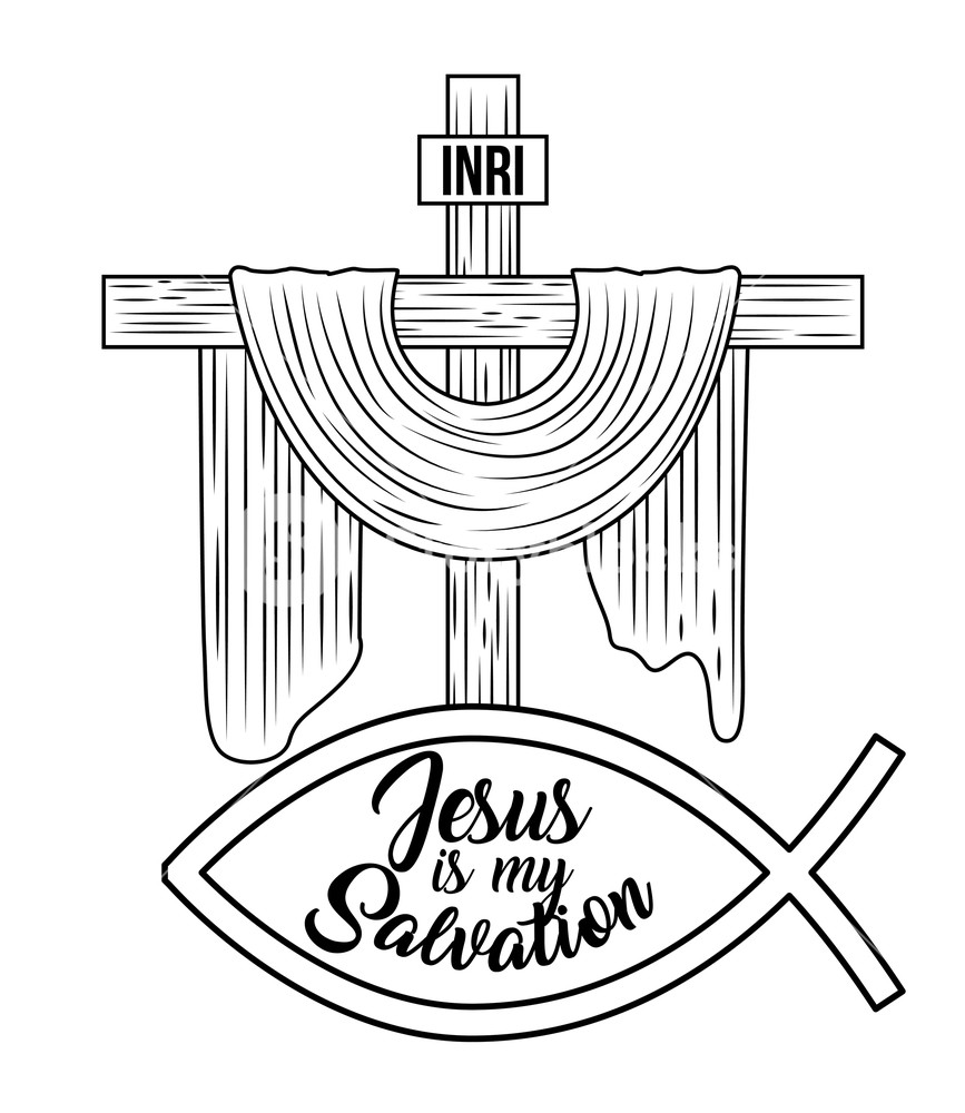 867x1000 Jesus Is My Salvation Sacred Cross Hand Drawing Image Vector - Jesus Hands Drawing