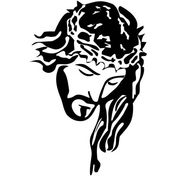 600x600 Line Art Style Of Jesus' Face Jesus Stencil Art, Art - Jesus Line Drawing