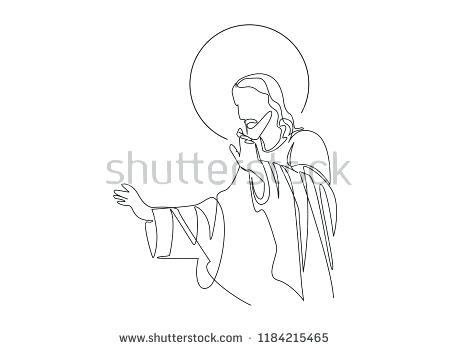 Jesus Line Drawing at PaintingValley.com | Explore collection of Jesus ...