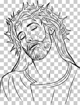 310x405 drawing crown of thorns line art religion, jesus png clipart - Jesus Line Drawing