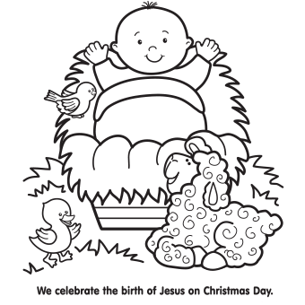 340x340 christmas coloring pages jesus manger baby in drawing at free - Jesus Manger Drawing