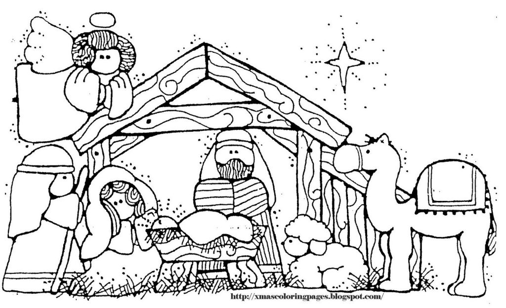 1024x624 Fashionable Baby Jesus Coloring Pictures Pages Com - Jesus Manger Drawing