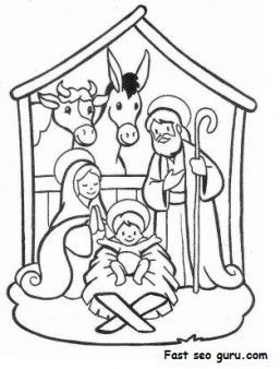 257x338 printable christmas jesus in the manger coloring pages - Jesus Manger Drawing