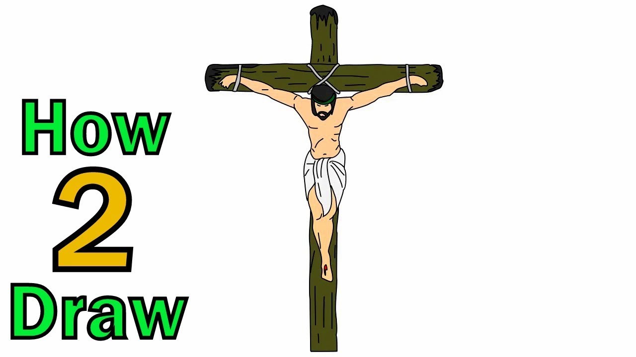 1280x720 How To Draw Jesus On Cross - Jesus On The Cross Drawing