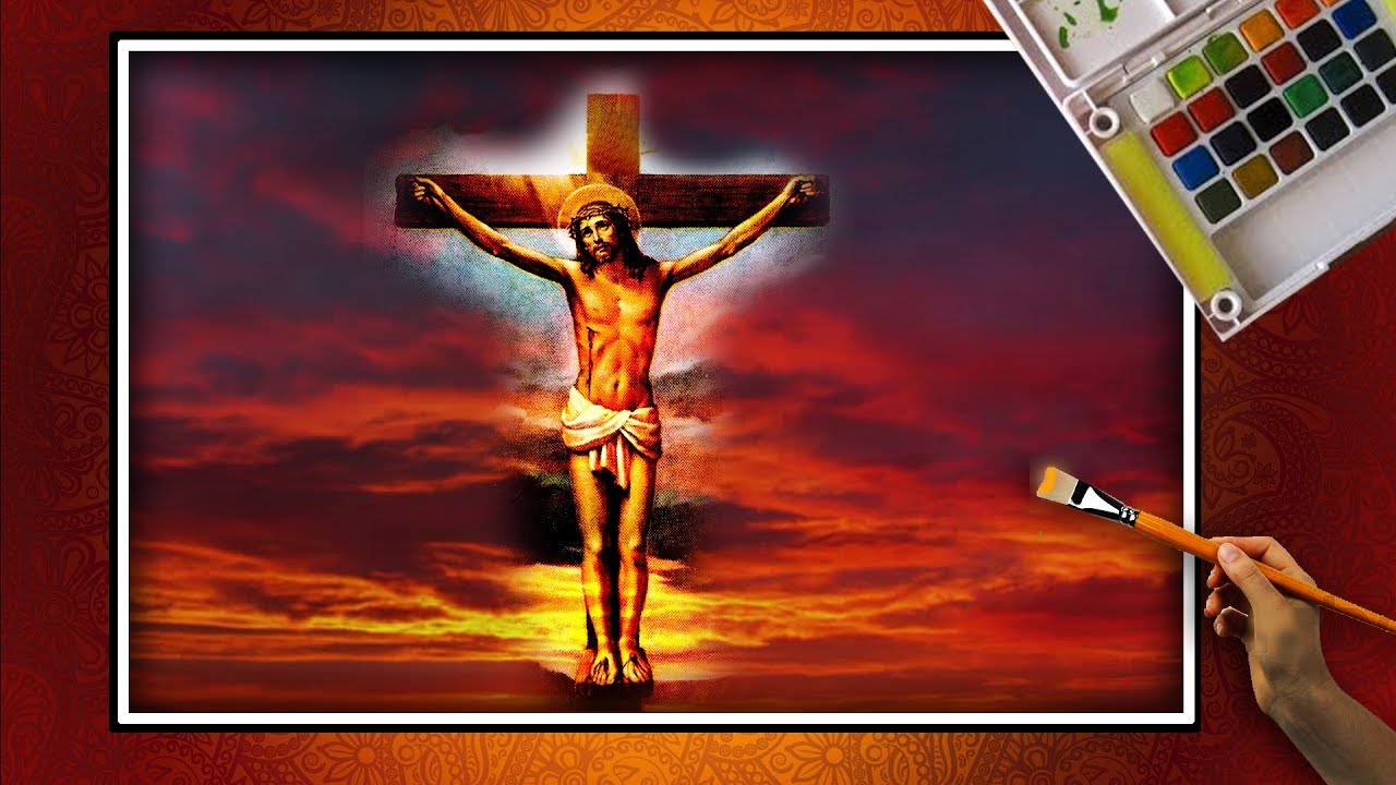 1280x720 How To Draw Draw Jesus On The Cross Lord Jesus Cross Drawing - Jesus On The Cross Drawing