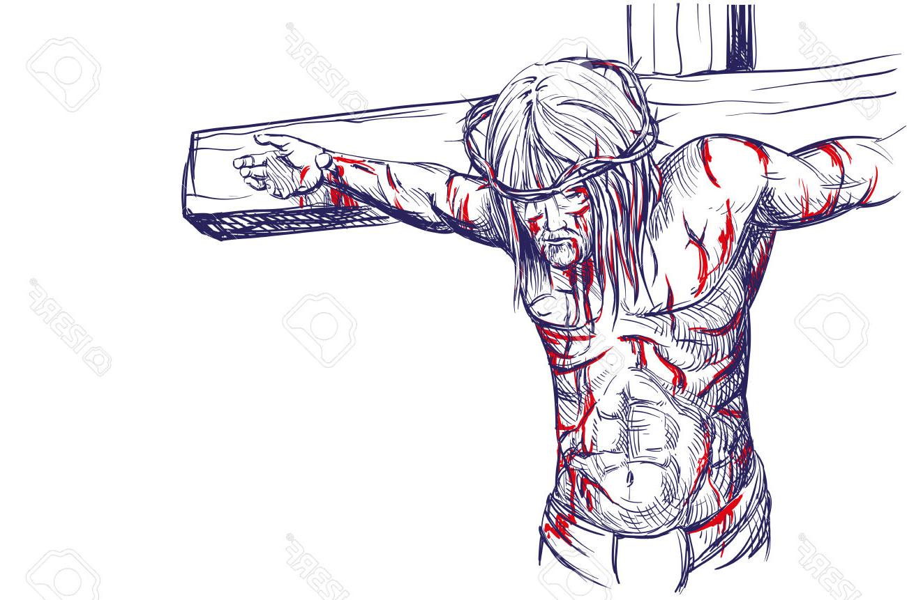 1300x861 Best Jesus On Cross Drawing Library - Jesus On The Cross Drawing