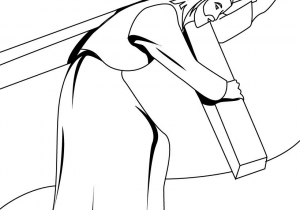 300x210 Cross Drawing For Kids How To Draw A Cross With A Rose In A Few - Jesus On The Cross Drawing Easy