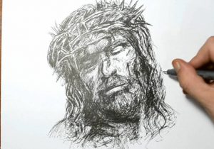 Jesus On The Cross Pencil Drawing