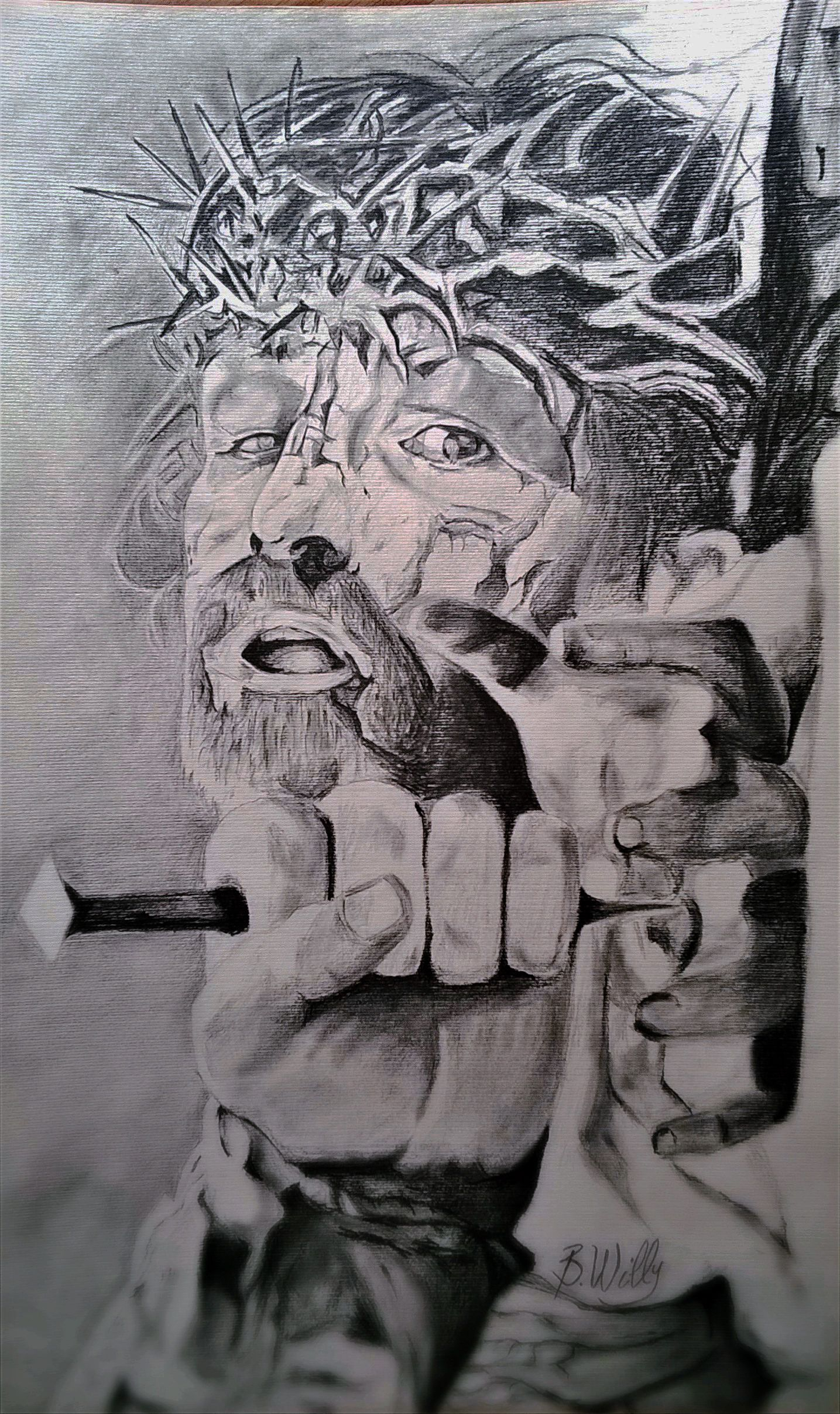 Jesus On The Cross Pencil Drawing at Explore