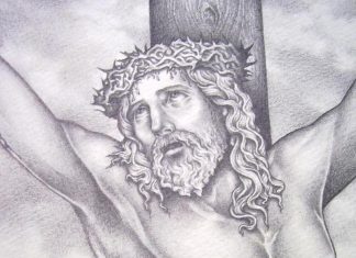 324x235 Jesus Tattoos - Jesus On The Cross Pencil Drawing