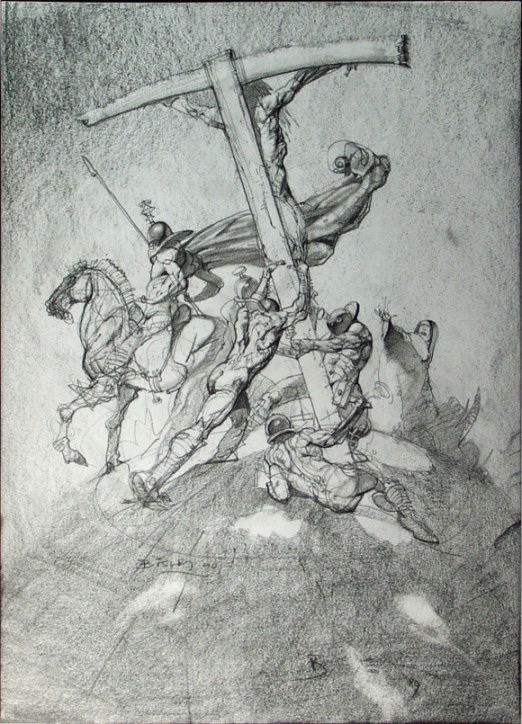 522x724 Pictures Of Jesus Cross Drawings In Pencil - Jesus On The Cross Pencil Drawing