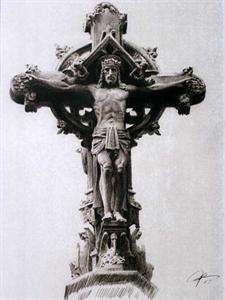 225x300 Cross Of Jesus Christ Sketch Charcoal Pencil Drawing On Popscreen - Jesus On The Cross Pencil Drawing