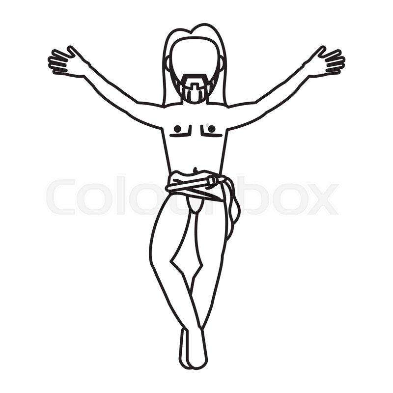 800x800 jesus christ catholic faceless outline stock vector colourbox - Jesus Outline Drawing