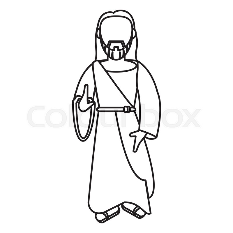 800x800 jesus christ christianity outline stock vector colourbox - Jesus Outline Drawing