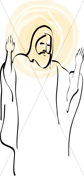 295x612 Christ Outline With Overlaid Halo Jesus Clipart - Jesus Outline Drawing