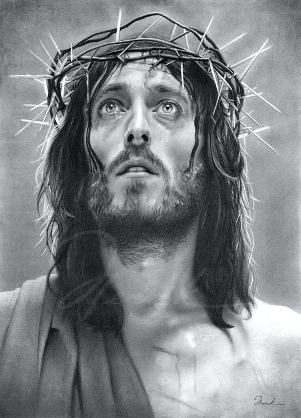 600x834 Jesus Face Drawing How To Draw New Pencil Drawings Colored Simple - Jesus Pencil Drawing