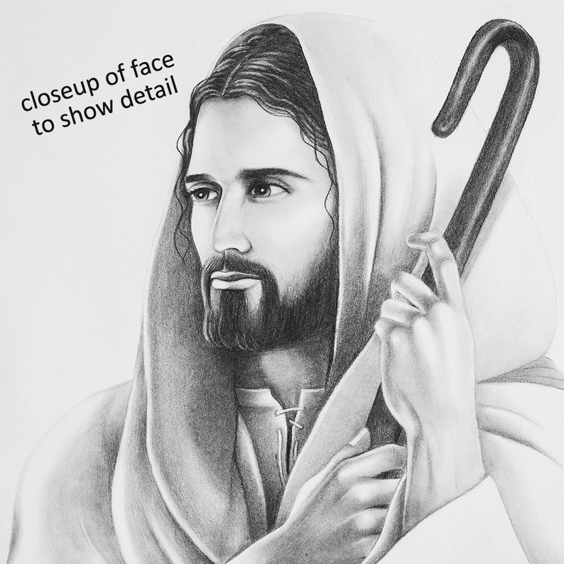 794x794 Jesus Pencil Drawing Jesus Art Pencil Drawing Drawing Of Etsy - Jesus Pencil Drawing