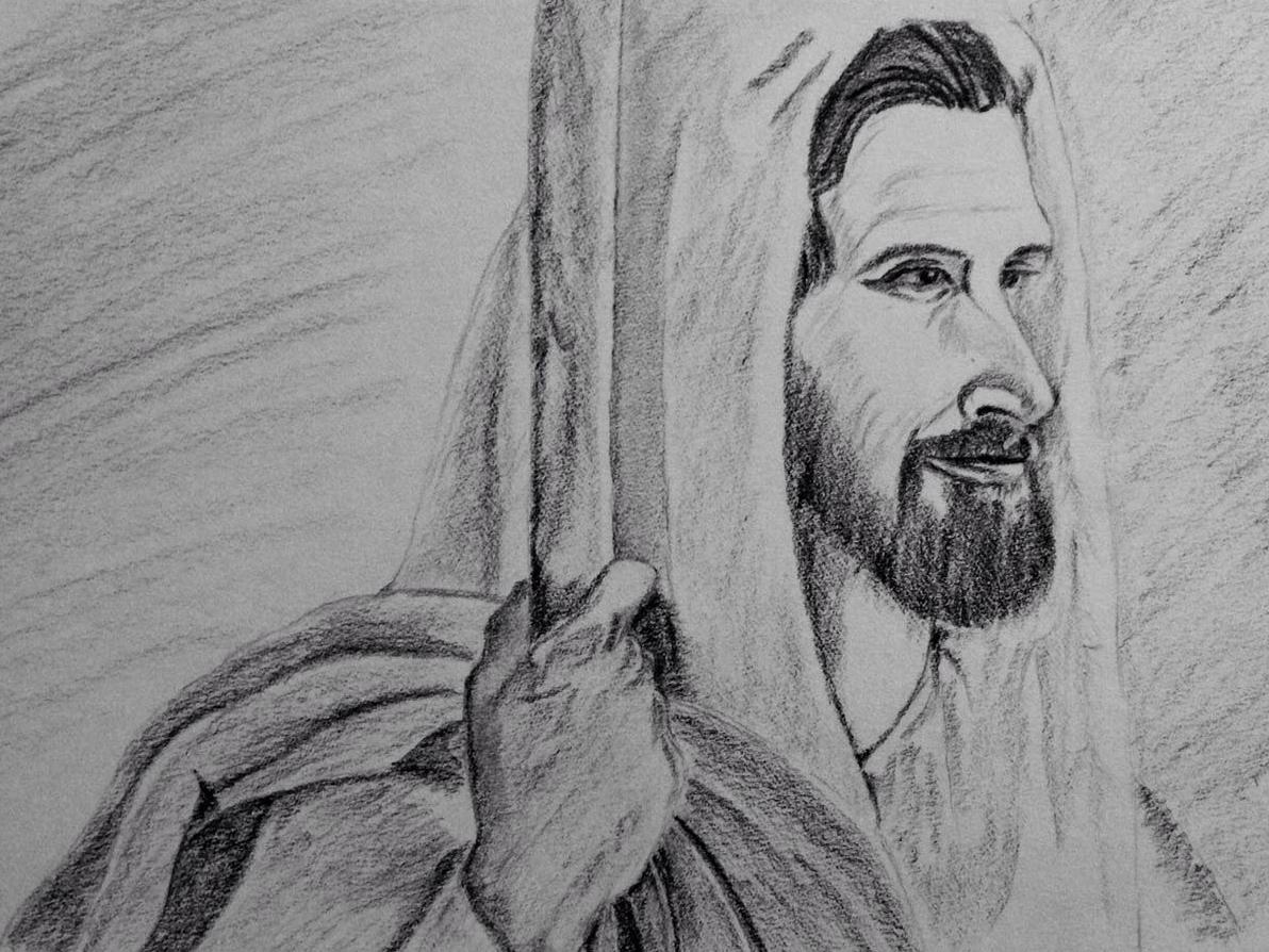 1192x894 Jesus Pencil Sketch - Jesus Pencil Drawing