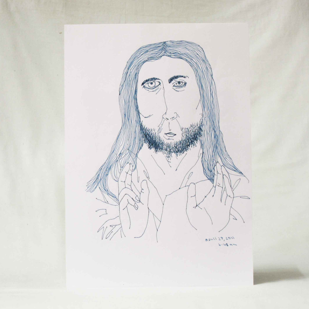 1080x1080 Portrait Of Jesus - Jesus Portrait Drawing