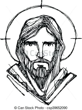 351x470 Jesus Face Drawing Simple Miltonbarbarosh - Jesus Simple Drawing