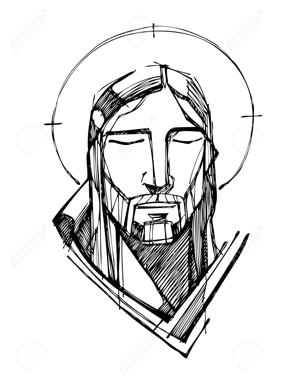 Jesus Simple Drawing at PaintingValley.com | Explore collection of ...