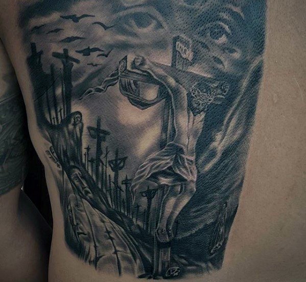 599x551 Jesus Tattoo Designs For Men - Jesus Tattoo Drawing