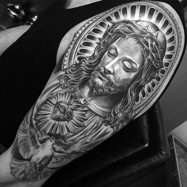 599x599 Jesus Arm Tattoo Designs For Men - Jesus Tattoo Drawing