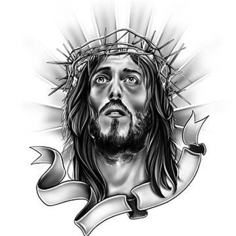 800x800 Jesus Drawing Design For Free Download - Jesus Tattoo Drawing