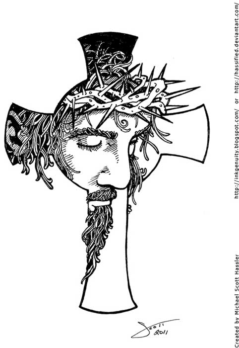 482x700 Cross Tattoos Tattoo Designs Of Holy Christian, Celtic - Jesus Tattoo Drawing